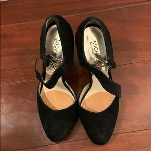 Black suede Michael Kors Platform Mary Janes